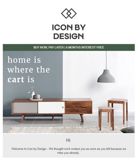 abandoned cart emails icon by design example