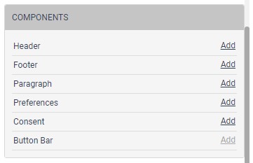 To create a satisfaction matrix in your survey form, start by adding a paragraph component.