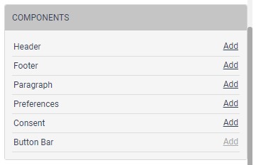 To create a satisfaction matrix in your survey form, start by adding a paragraph component.